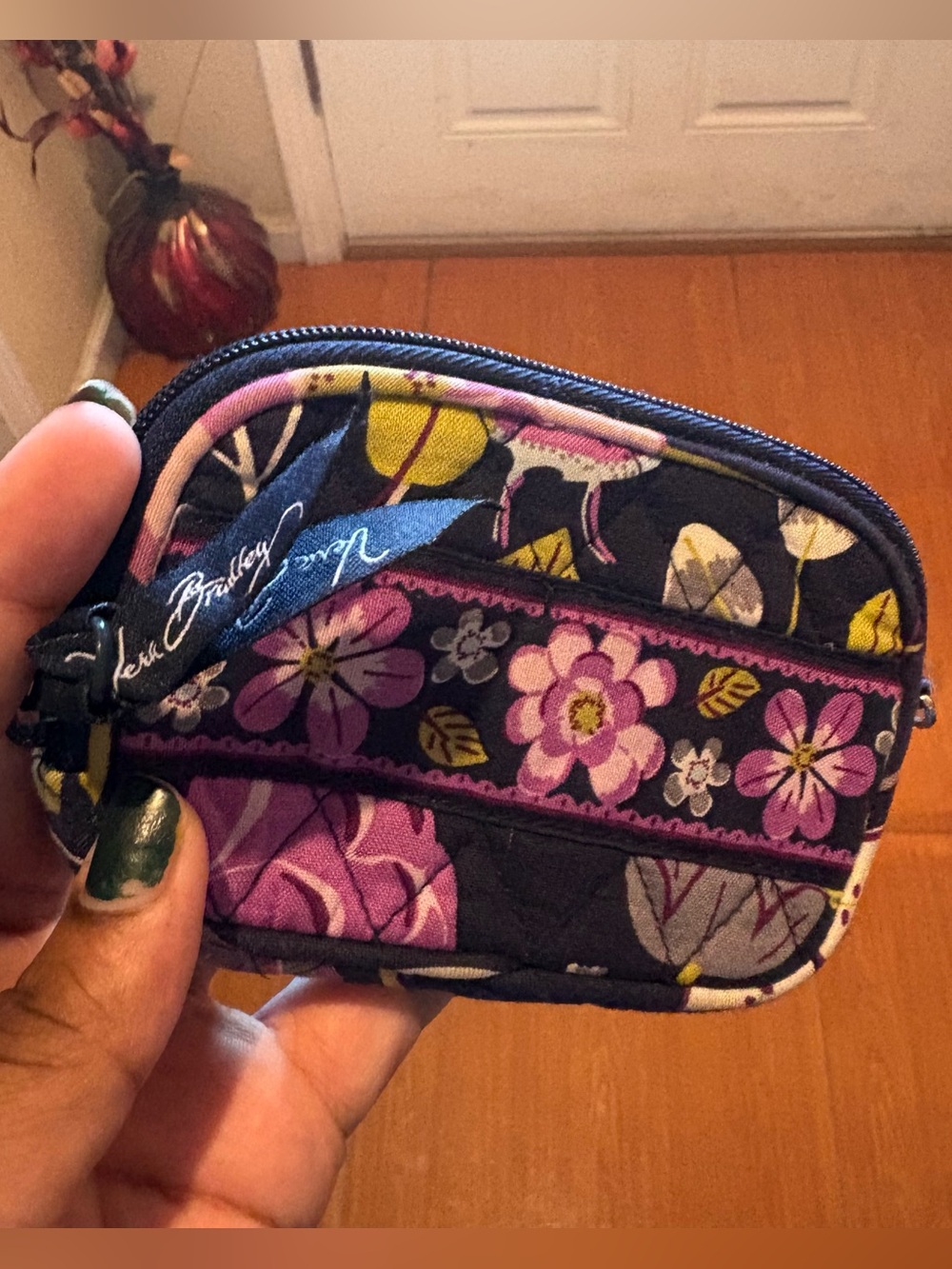 Vera Bradley Purple Floral Quilted Coin Pouch